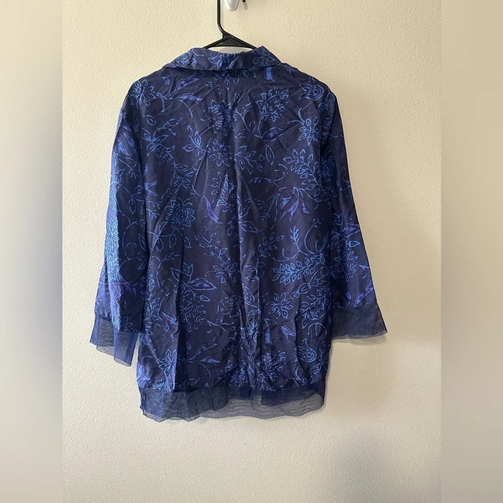 Victoria’s Secret vintage 1999 100% silk sleep top size medium blue style 2213 - Picture 2 of 7